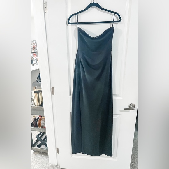Lulus Foxy Black Strapless Maxi Dress Size M - Picture 6 of 7